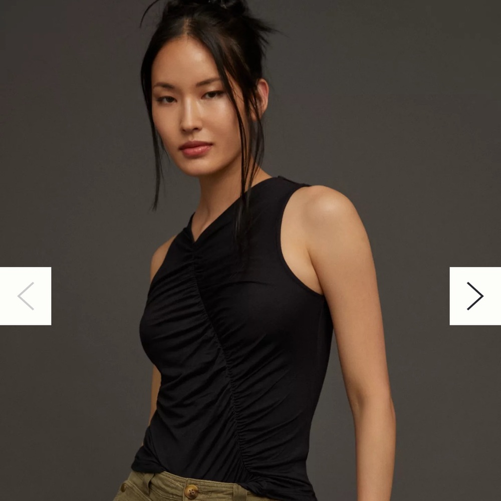 NEW Black Ruched Tank Top
ANTHROPOLOGIE DIAGONAL RUCHED large - Picture 2 of 4